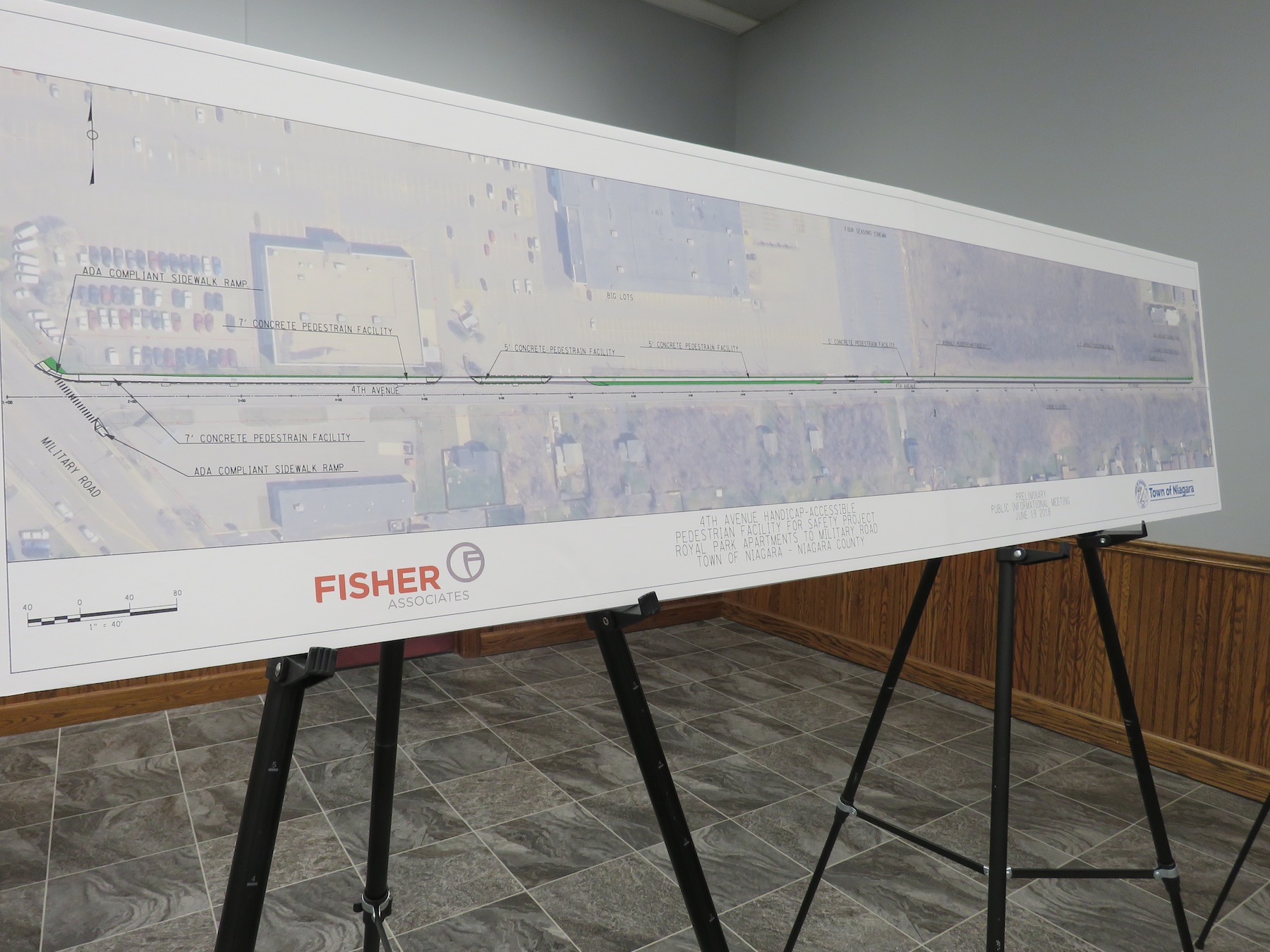 The Fourth Avenue pathway broken down on a design by Fisher Associates. (Photo by David Yarger)
